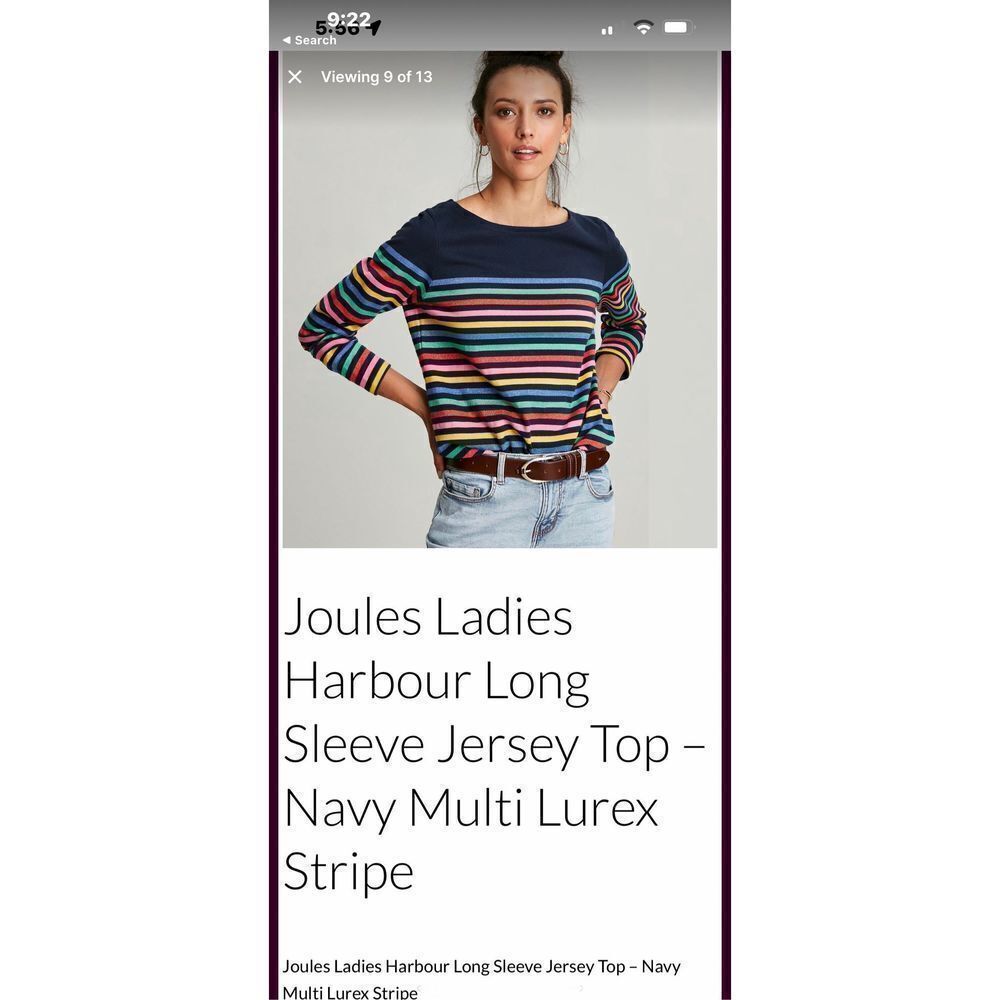 - Joules harbor long sleeve jersey top size 14. Large